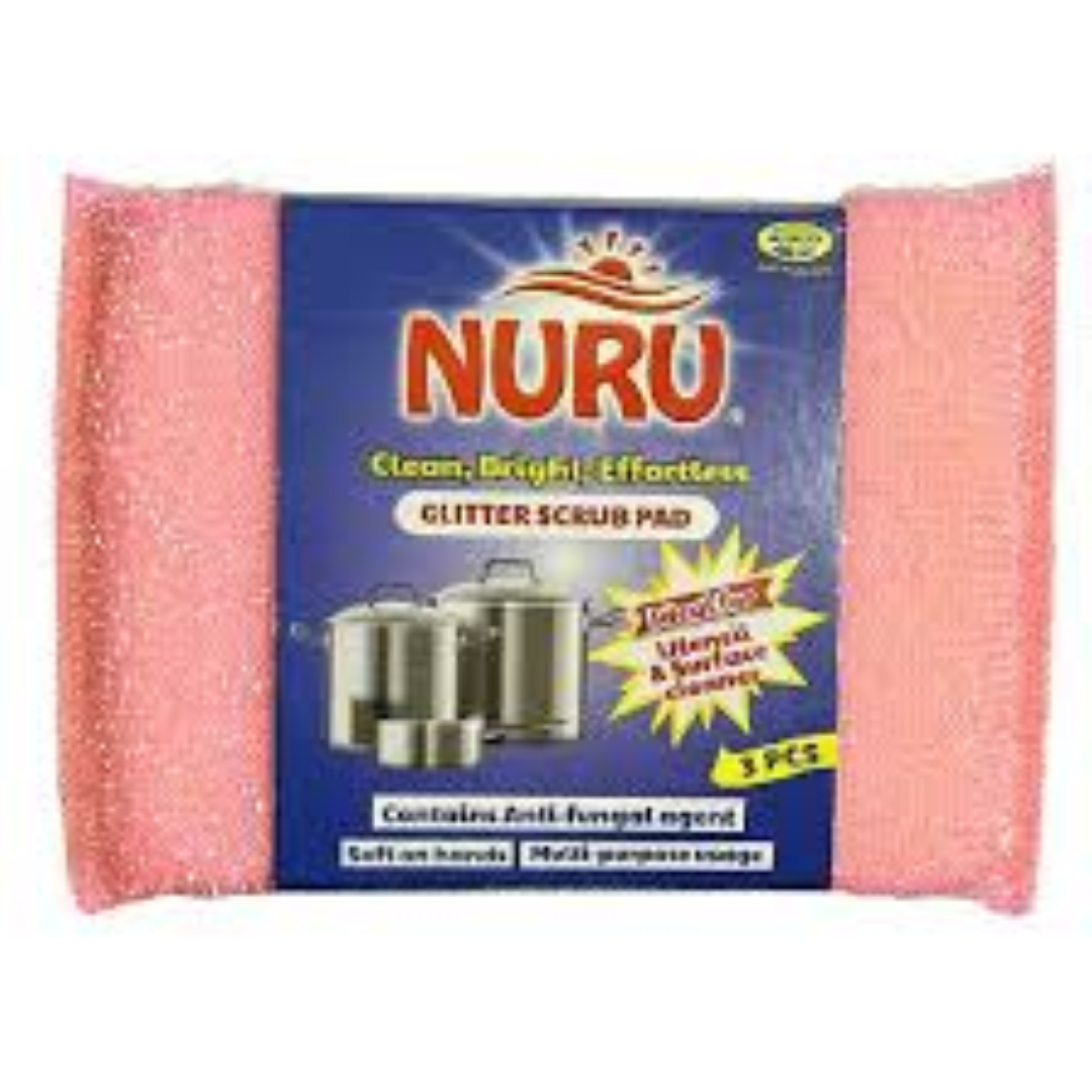 NURU GLITTER SCRUB PAD 3PCS PACK